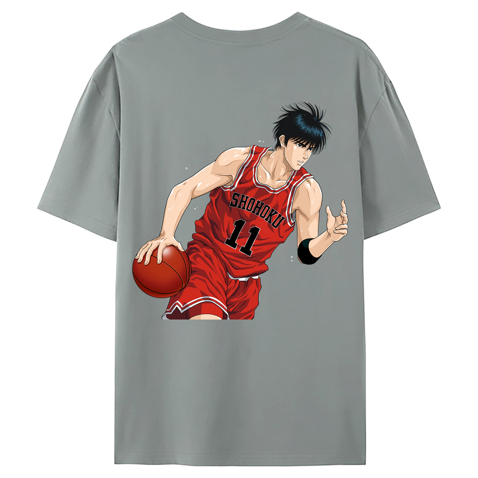 （画像用） SLAM DUNK／スラムダンク 綿100％ メンズ半袖Tシャツ（バックプリント） 通気性